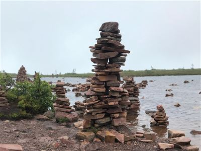  Stones stacked like a tower.