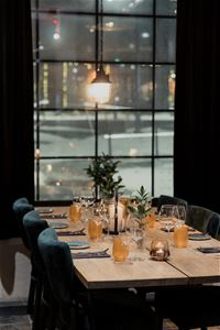 Table set up inside the restaurant
