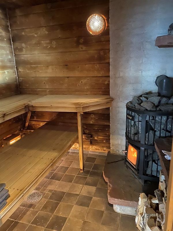 A wood fired sauna.