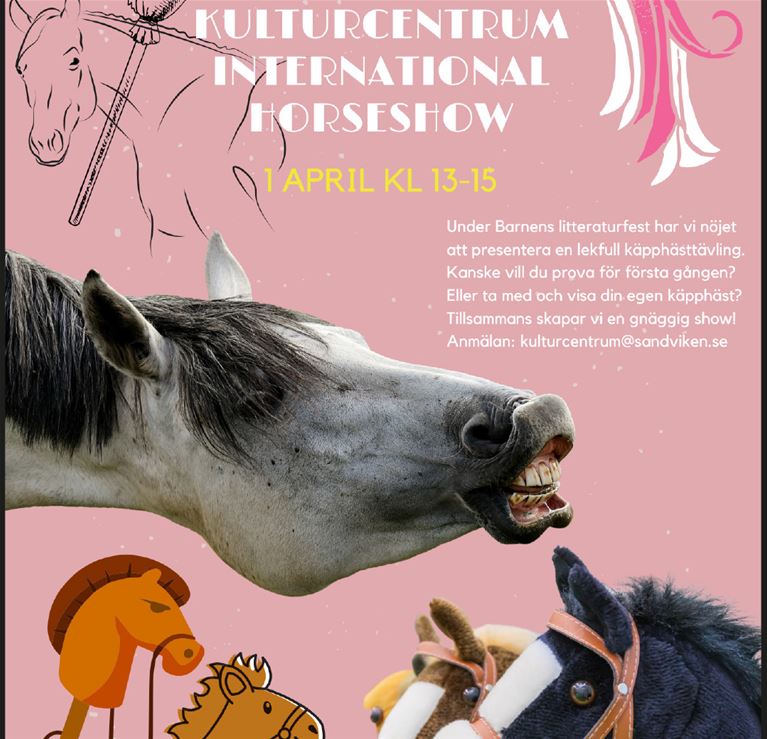 Ett bildmontage med en massa olika hästar och käpphästar, både riktiga och tecknade.