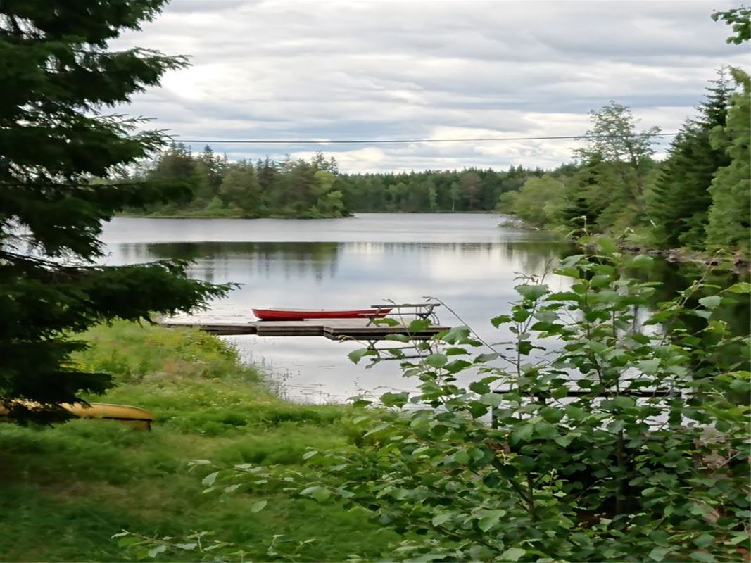 A jetty and a small boat.