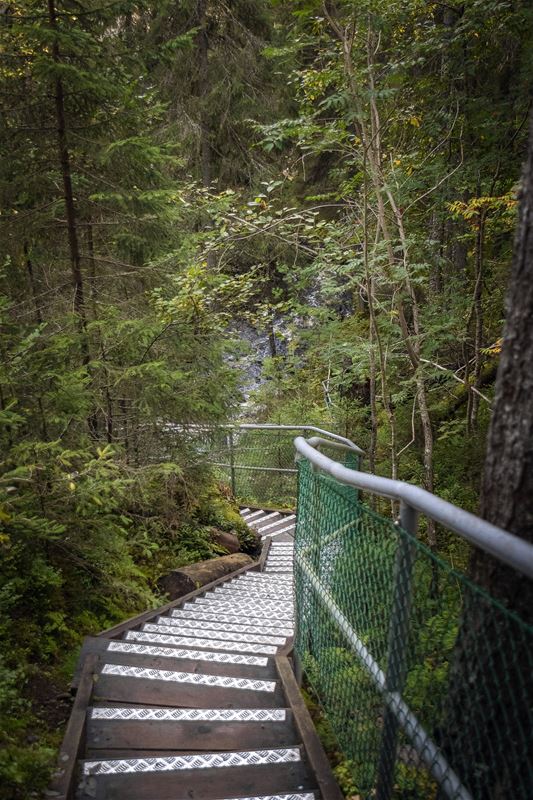 Steep stairs.