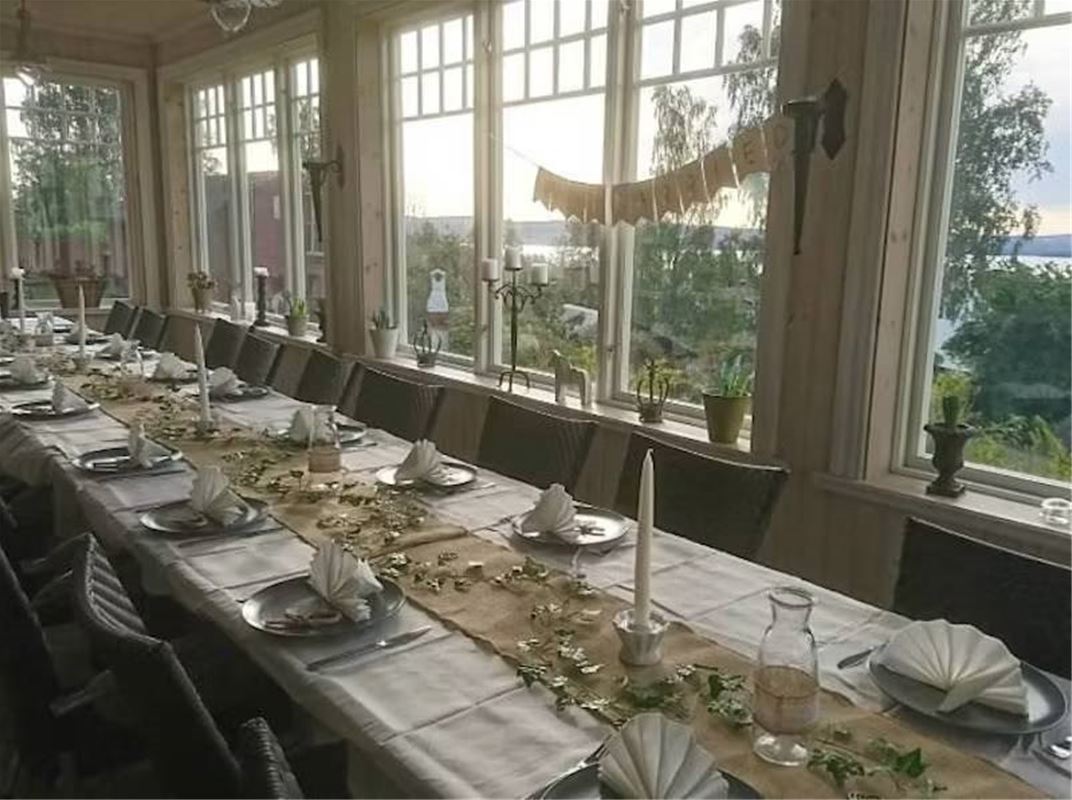 Set table in front of large windows. 