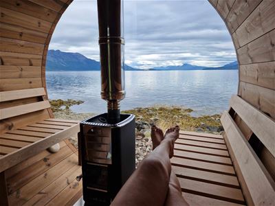 Inside the sauna