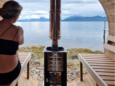 Inside the sauna