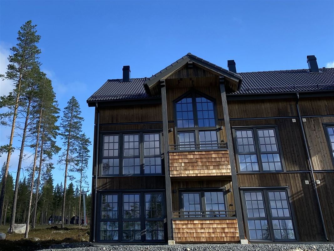 Exteriör av stuga i Idre.