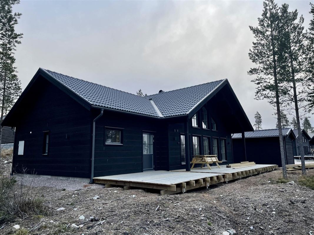 Exteriör av stuga på Idre Himmelfjäll.