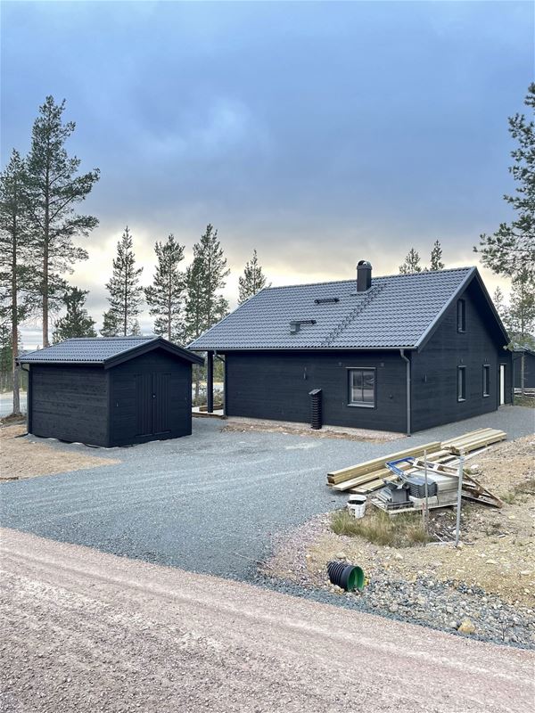 Exteriör av stuga på Idre Himmelfjäll.