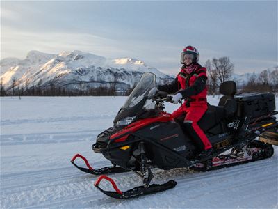 Guest on snowmobile