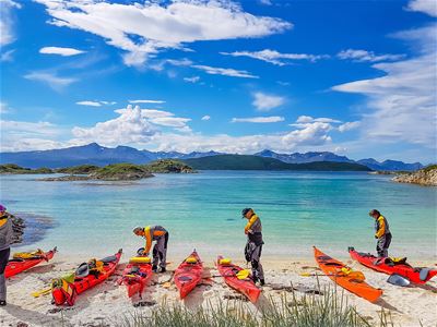 Kayaks on the beach
