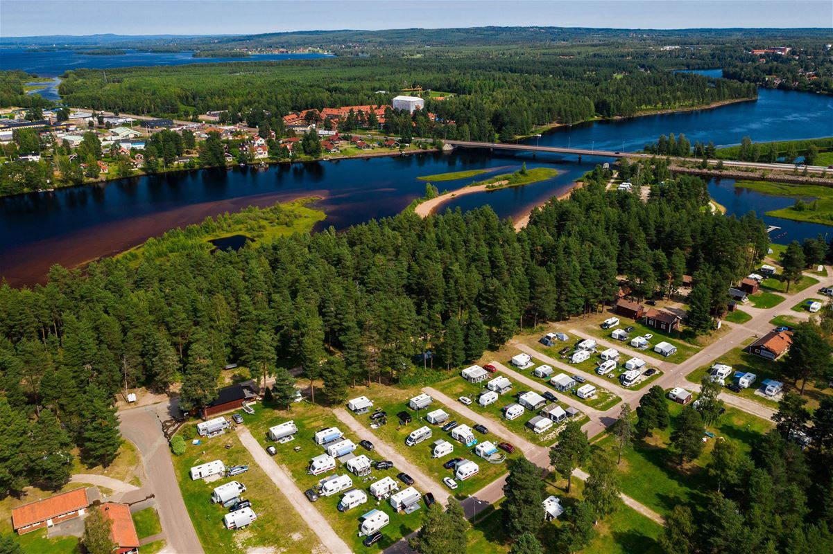 Aerial view of the campsite.