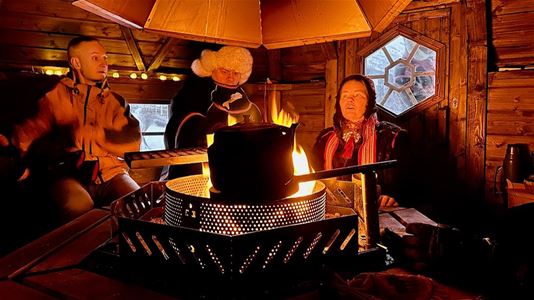 Inside of a sami hut