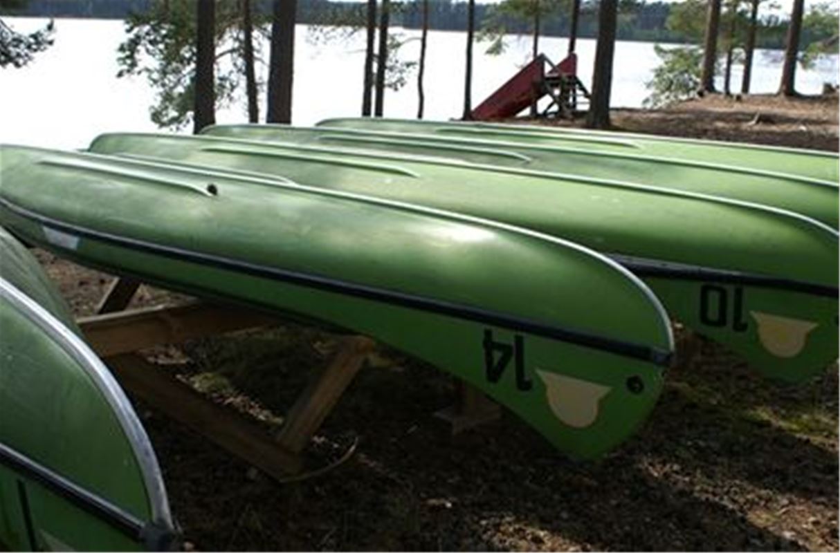 Canoes for rental.
