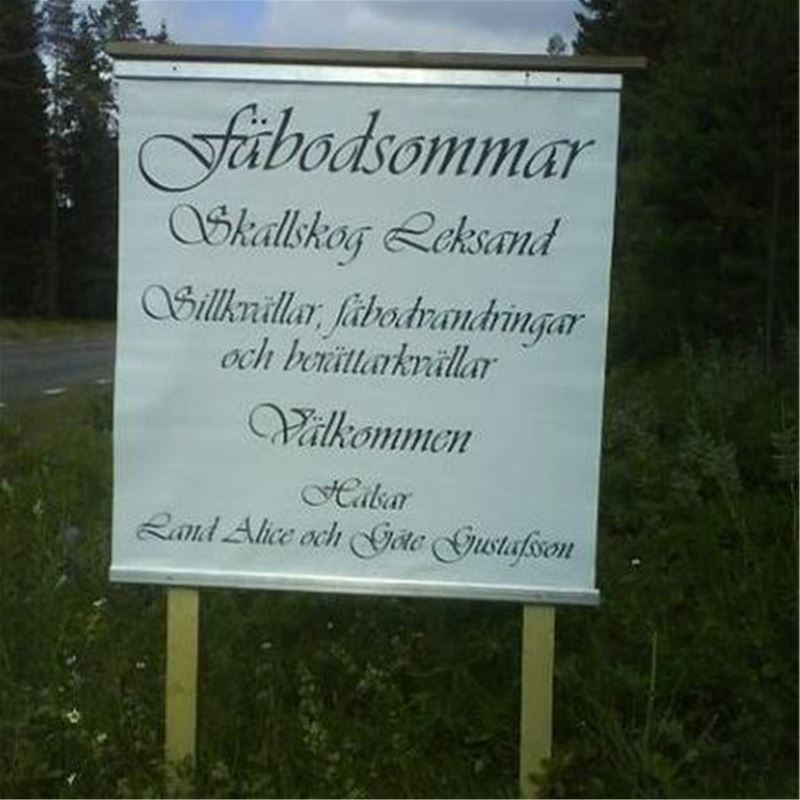 Sign for event in Skallskog.
