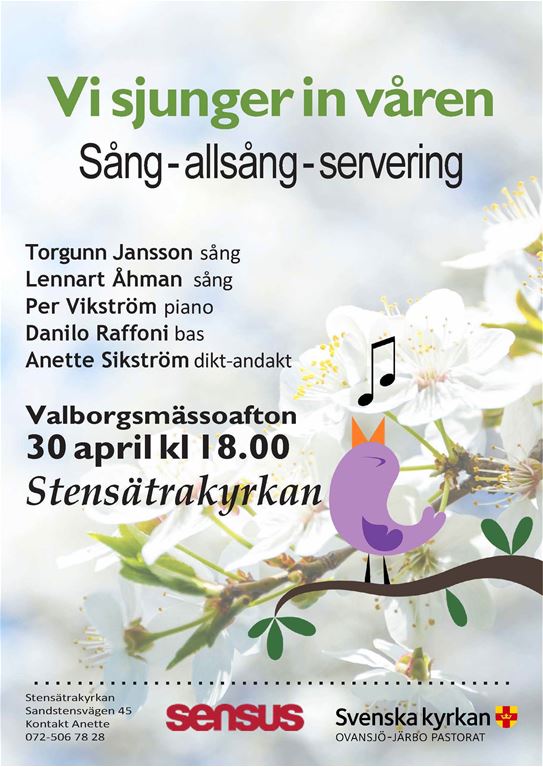 Sång, allsång, servering i Stensätra kyrka