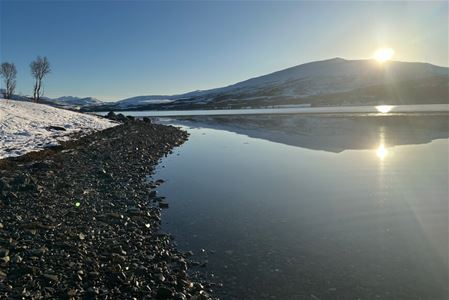 A sunny day at an Arctic beach in the Tromso region