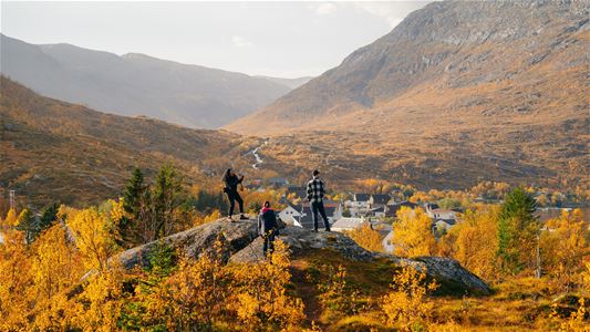 Gjester som ser utover landskapet