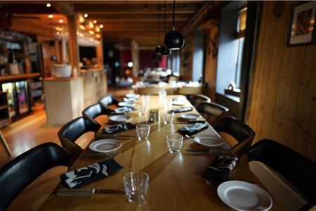 Long table at Skarven Grill